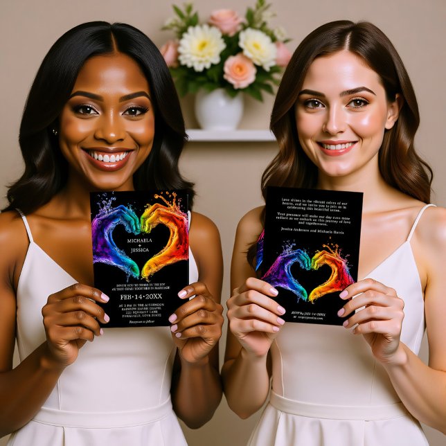 🌈❤️ LGBTQ Heart of Pride wedding Invitation (LGBTQ Heart of Pride wedding Invitation)
