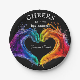 🌈LGBTQ Heart of Pride wedding Paper Plate