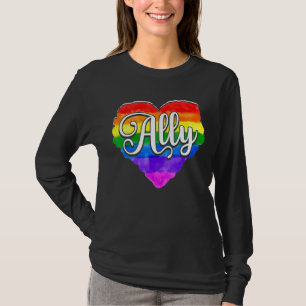 Lgbtq Heart Proud Ally Equality Bi Gay Bisexual Tr T-Shirt