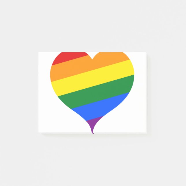 LGBTQ Heart Rainbow Post-it Notes (Front)