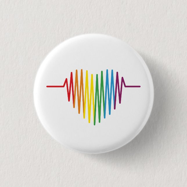 LGBTQ Heartbeat 3 Cm Round Badge (Front)