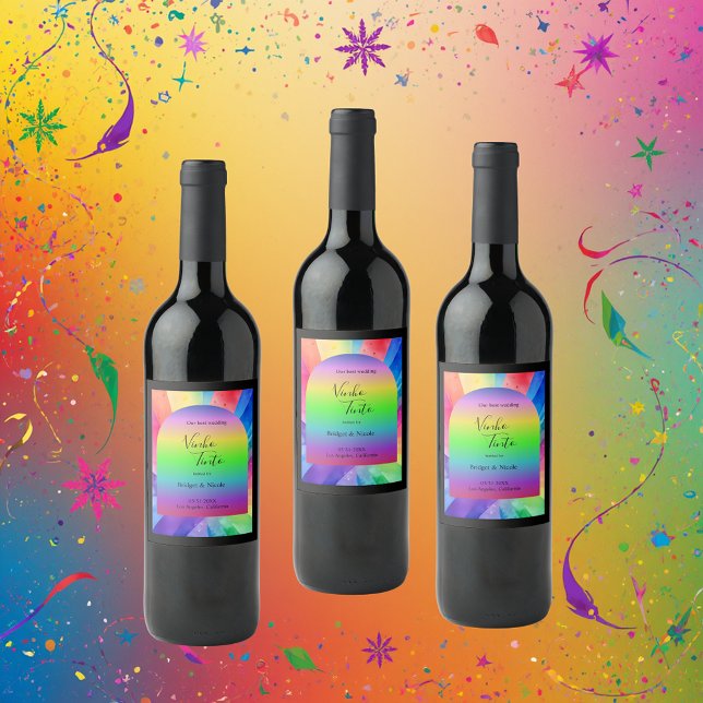 lgbtq human rights wedding wine label (Creator Uploaded)