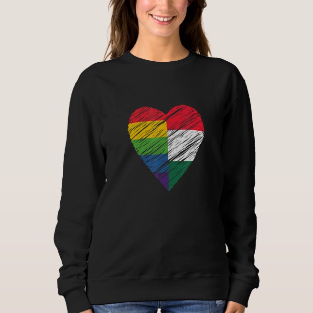 LGBTQ Hungary Gay Pride Heart for Gay and Lesbian  Sweatshirt (Front)