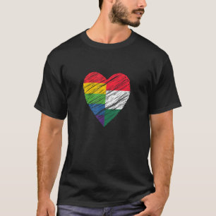 LGBTQ Hungary Gay Pride Heart for Gay and Lesbian  T-Shirt