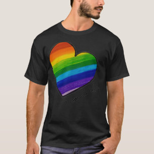 LGBTQ I am an Ally  Gay Lesbian Bi Pride Rainbow H T-Shirt