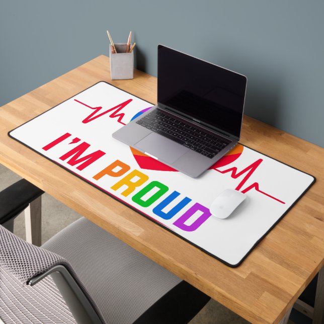 LGBTQ_I'm Proud Digital Art Desk Mat (Office 2)