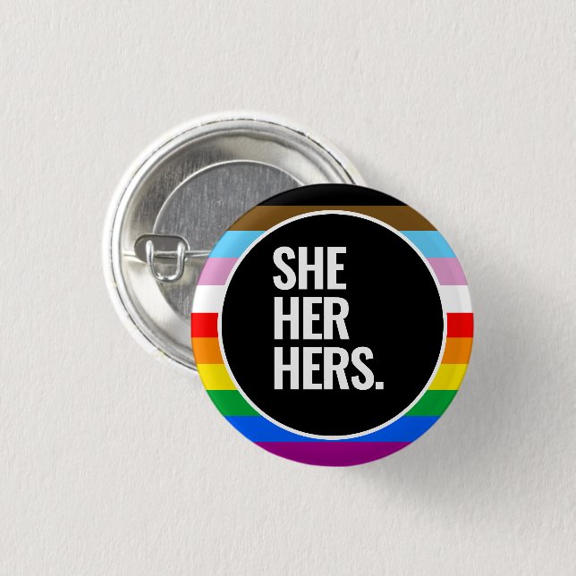 LGBTQ+ Inclusive Pride Flag 3 Cm Round Badge (Front & Back)