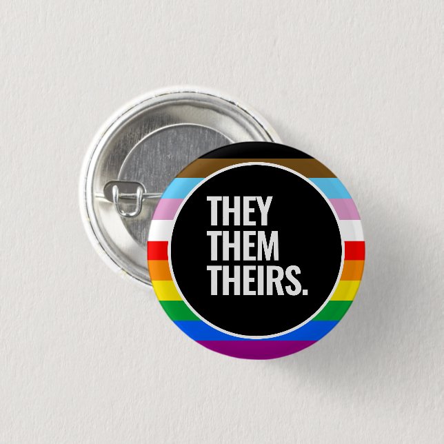 LGBTQ+ Inclusive Pride Flag 3 Cm Round Badge (Front & Back)