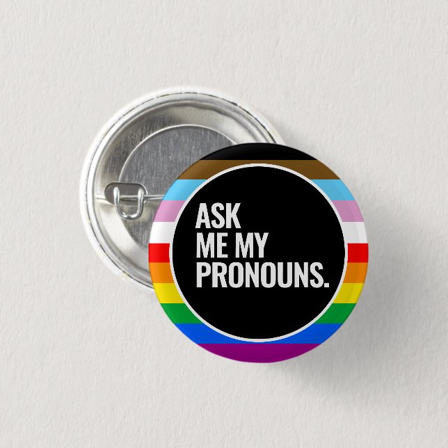 LGBTQ+ Inclusive Pride Flag 3 Cm Round Badge (Front & Back)