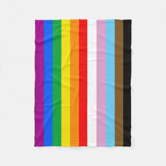 LGBTQ+ INCLUSIVE PRIDE FLAG FLEECE BLANKET (Front)