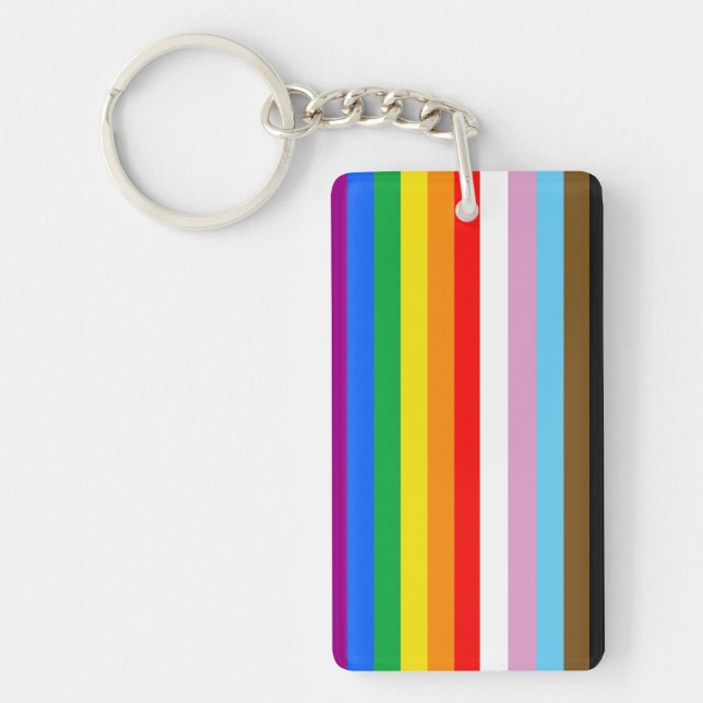 LGBTQ+ INCLUSIVE PRIDE FLAG KEY RING (Front)