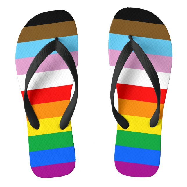 LGBTQ+ INCLUSIVE PRIDE FLAG THONGS (Footbed)