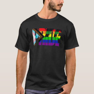 LGBTQ Inclusive Progress Pride Rainbow Flag T Shir T-Shirt