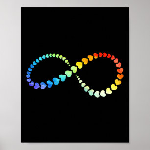 Lgbtq Infinity Heart Rainbow Neurodiversity Autist Poster