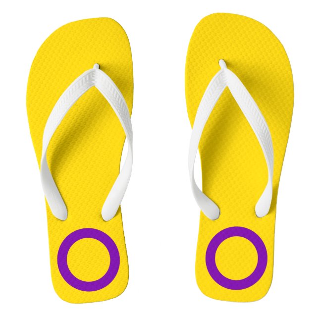 LGBTQ+ Intersex Pride Flag Colours Thongs (Footbed)