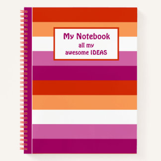 LGBTQ+ Lesbian Flag Stripes for Pride - Notebook