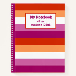 LGBTQ+ Lesbian Flag Stripes for Pride - Notebook