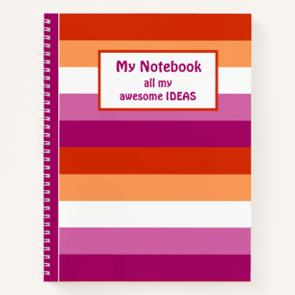 LGBTQ+ Lesbian Flag Stripes for Pride -  Notebook