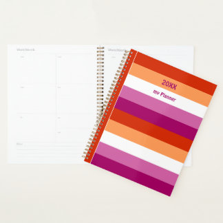 LGBTQ+ Lesbian Flag Stripes for Pride -  Planner
