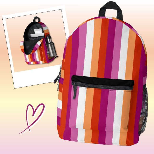 LGBTQ+ Lesbian Flag Stripes Pride - Printed Backpack (Creator Uploaded)
