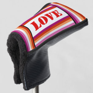 LGBTQ+ Lesbian Flag with Love Stripes Pride - Golf Head Cover