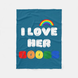 Lgbtq+ Lesbian Matching Couples Compliment I Love Fleece Blanket