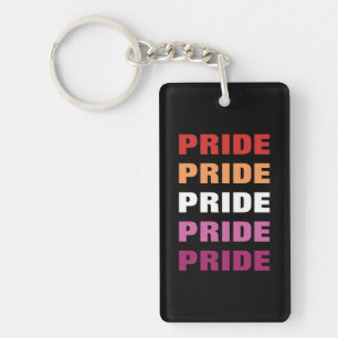 LGBTQ Lesbian Pride Customisable Repeated Text Key Ring