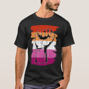 Lgbtq Lesbian Pride Fist Queer Lesbian Flag Pride T-Shirt