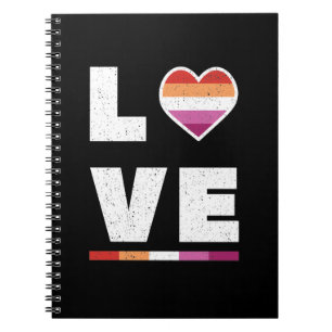 LGBTQ Lesbian Pride Flag Distressed Grunge Love Notebook