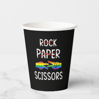 LGBTQ Lesbian Rock Paper Scissors T-Shirt Paper Cups