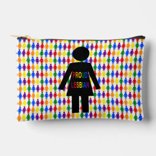 LGBTQ Lesbian Silhouette and Rainbow Ladies Accessory Pouch