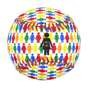 LGBTQ Lesbian Silhouette and Rainbow Ladies Baseball