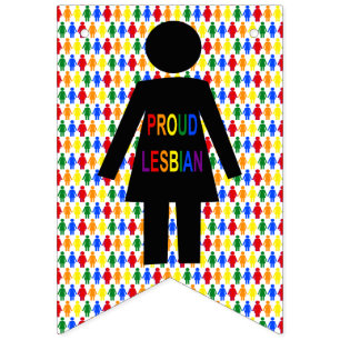 LGBTQ Lesbian Silhouette and Rainbow Ladies Bunting