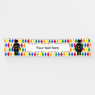 LGBTQ Lesbian Silhouette and Rainbow Ladies Custom Banner