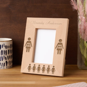 LGBTQ Lesbian Silhouette and Rainbow Ladies Custom Etched Frames