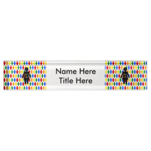LGBTQ Lesbian Silhouette and Rainbow Ladies Custom Nameplate