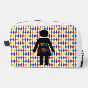 LGBTQ Lesbian Silhouette and Rainbow Ladies Dopp Kit