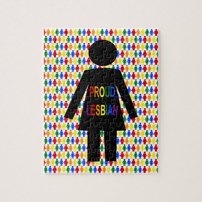 LGBTQ Lesbian Silhouette and Rainbow Ladies Jigsaw Puzzle (Vertical)