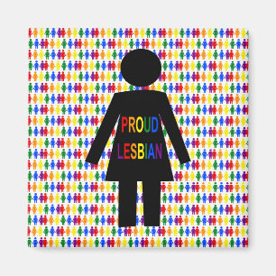 LGBTQ Lesbian Silhouette and Rainbow Ladies Magnet
