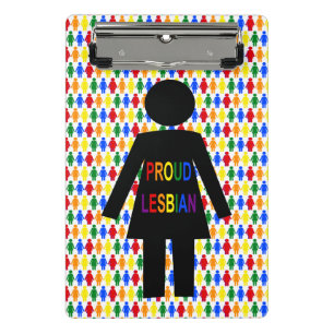LGBTQ Lesbian Silhouette and Rainbow Ladies Mini Clipboard