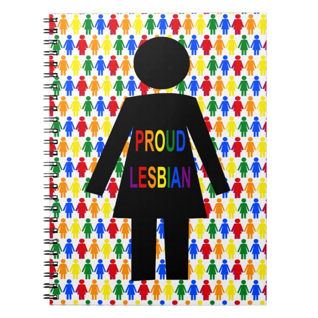 LGBTQ Lesbian Silhouette and Rainbow Ladies Notebook (Front)