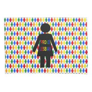 LGBTQ Lesbian Silhouette and Rainbow Ladies Pillowcase