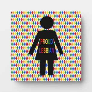 LGBTQ Lesbian Silhouette and Rainbow Ladies Plaque