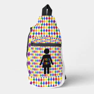 LGBTQ Lesbian Silhouette and Rainbow Ladies Sling Bag