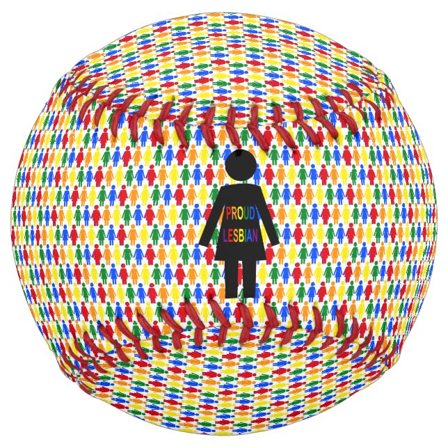 LGBTQ Lesbian Silhouette and Rainbow Ladies Softball (Front)