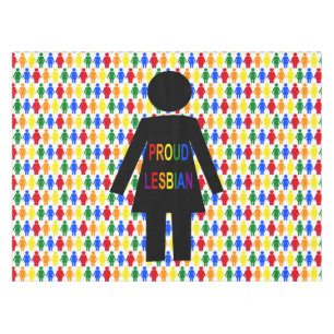 LGBTQ Lesbian Silhouette and Rainbow Ladies Tablecloth