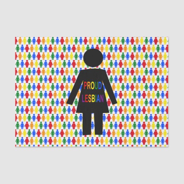 LGBTQ Lesbian Silhouette and Rainbow Ladies Tissue Paper (Front)
