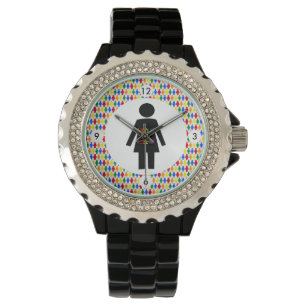 LGBTQ Lesbian Silhouette and Rainbow Ladies Watch