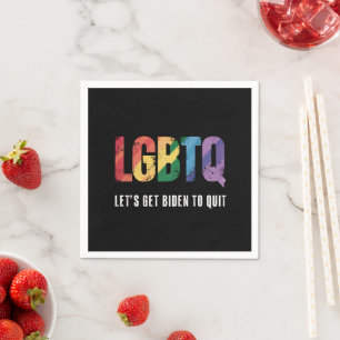LGBTQ Lets Get Biden To Quite Gay Pride Napkin