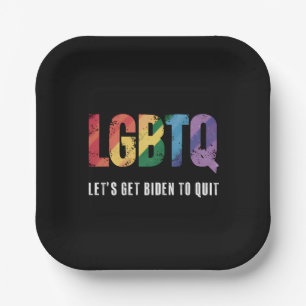 LGBTQ Lets Get Biden To Quite Gay Pride Paper Plate